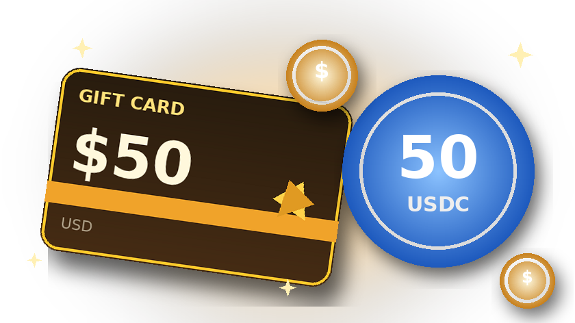 Prize: $50 gift card and 50 USDC